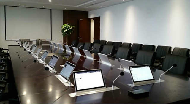 无纸化集会体系液晶起落机电_电子桌牌翻转机电-万至达机电