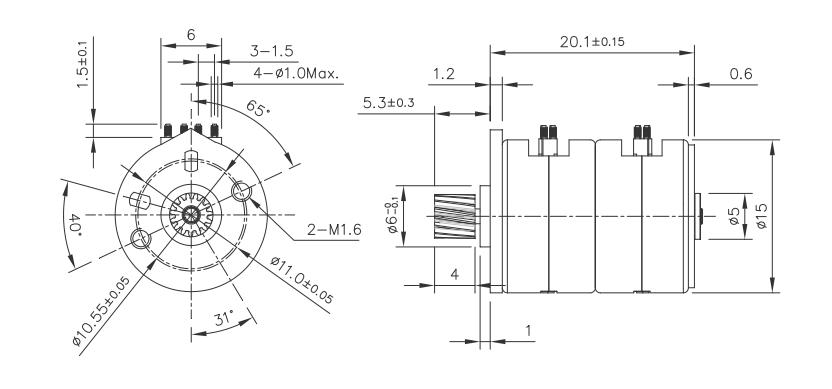 OT-SM15P-394步进机电|步进机电参数|微型照片打印机机电|微型马达-万至达机电