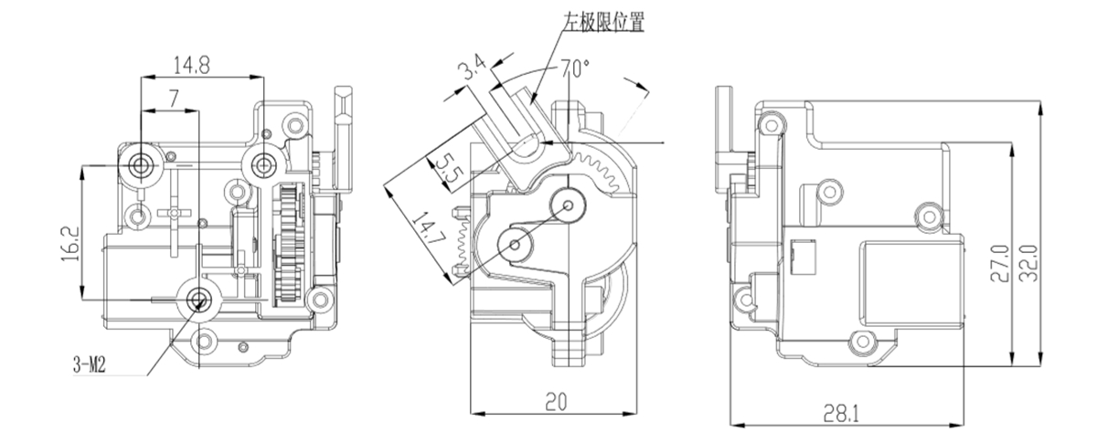 OT-28GF投影仪加速机电|小型加速机|加速齿轮箱|加速马达|机电定制-万至达机电