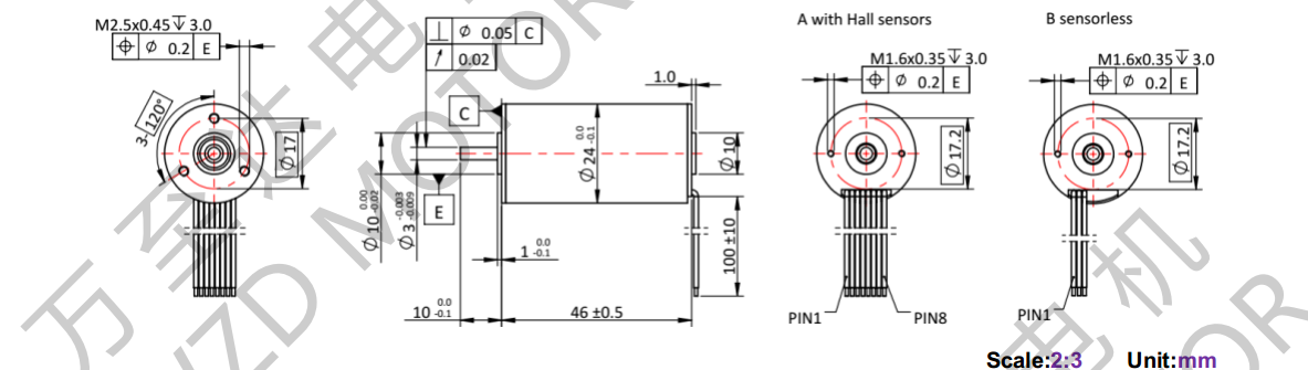 OT-ECS2446无槽无刷直流机电-空心杯机电-万至达机电