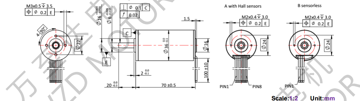 OT-ECS3670无槽无刷直流机电-空心杯机电-万至达机电