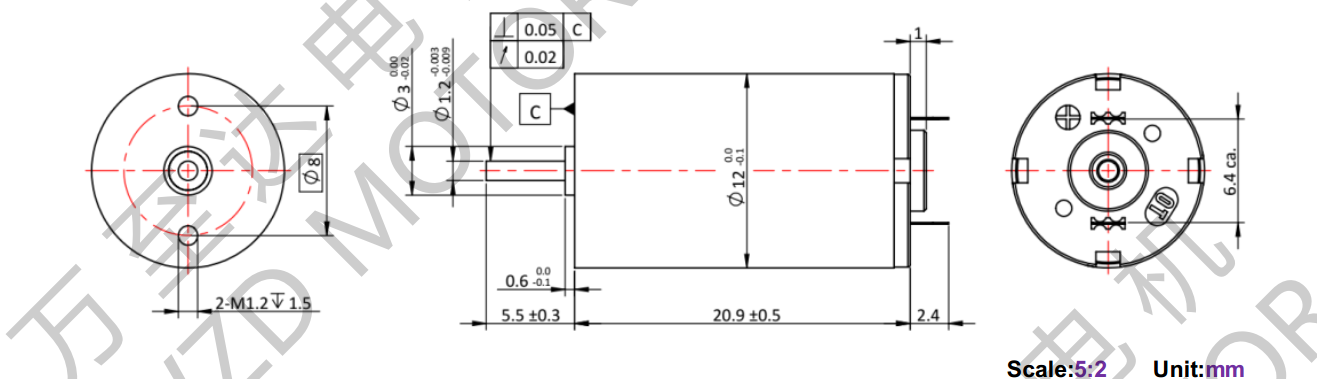 OT-CM1220石墨刷空心杯机电-万至达机电