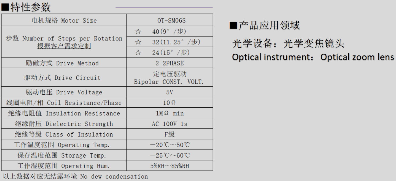 OT-SM06S步进机电_6mm光学变焦镜头机电-万至达机电
