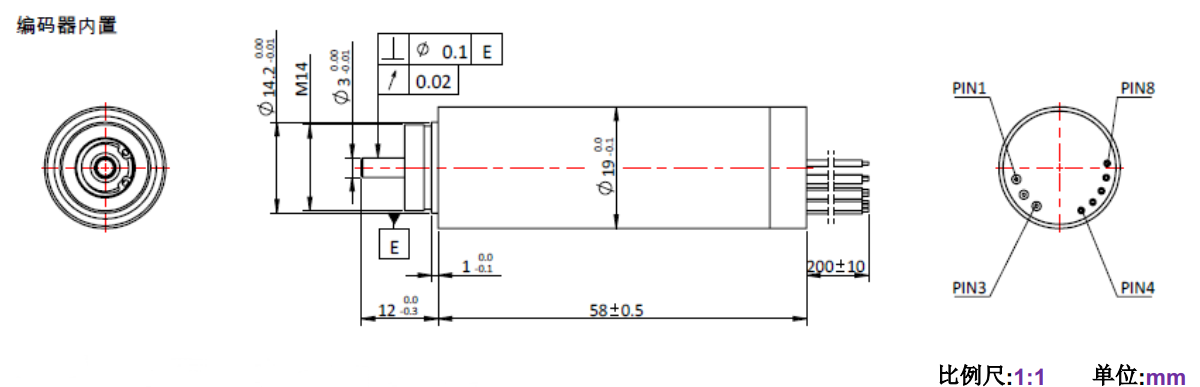 ECS 1958 内置编码器空心杯机电-万至达机电